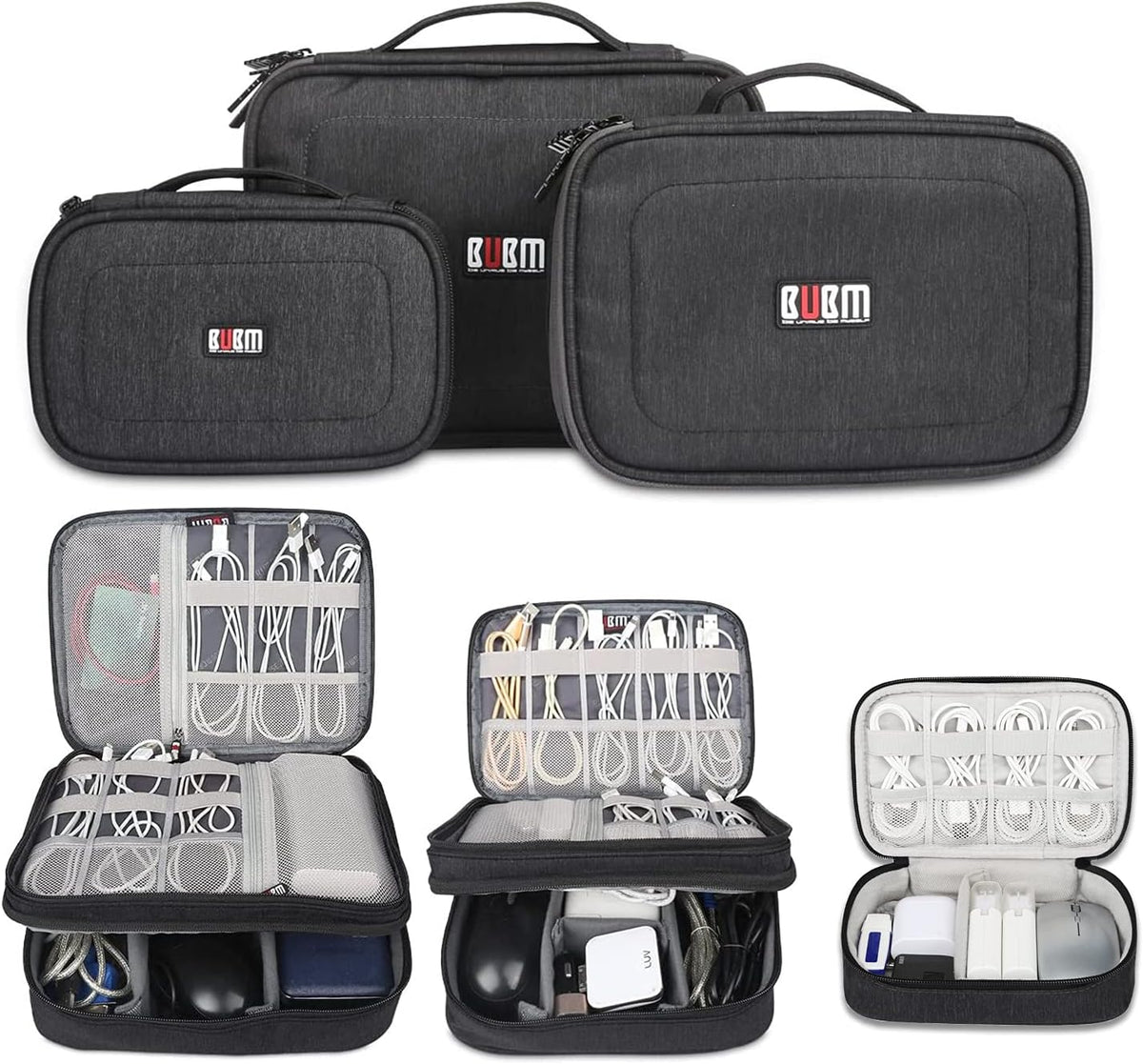 3 Pcs Electronic Organizer Bag Pouch Q496