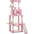 63in Multi-Level Cat Tree Tower with Sisal Scratching Posts, Condo, Hammock, Dangling Ball and Extended Platform, Dark Grey K3199