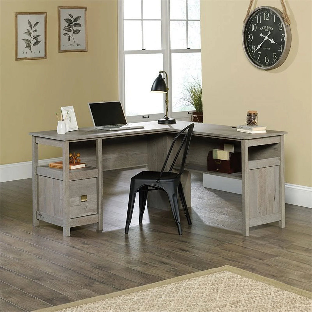 L-shaped Farmhouse Engineered Wood Writing Desk L761