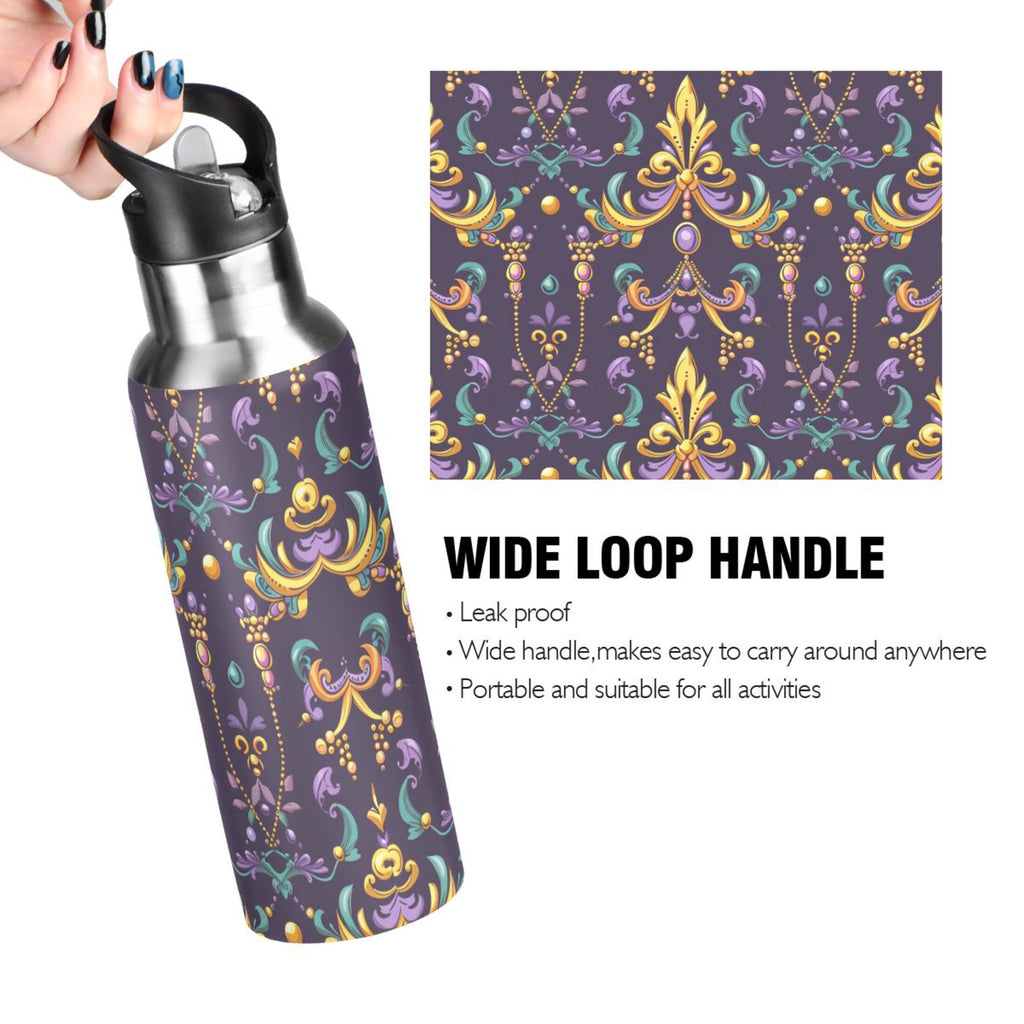 20 oz Insulated Stainless Steel Water Bottle with Straw Lid E270298