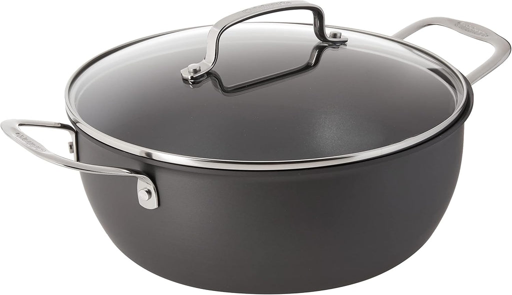 Black 3-1/2-Quart Nonstick Hard-Anodized Saute Pan with Lid, Pack of 2 H300