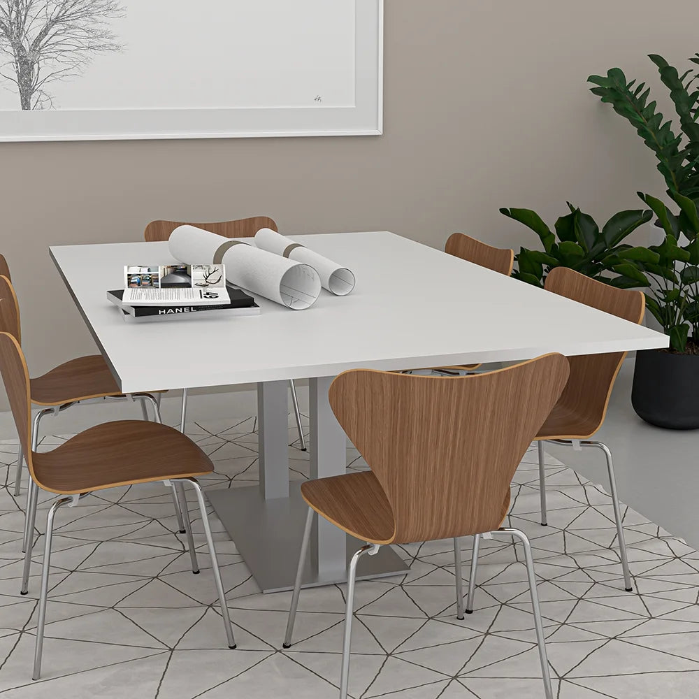 6 Person Rectangular Conference Table Metal Base C72985