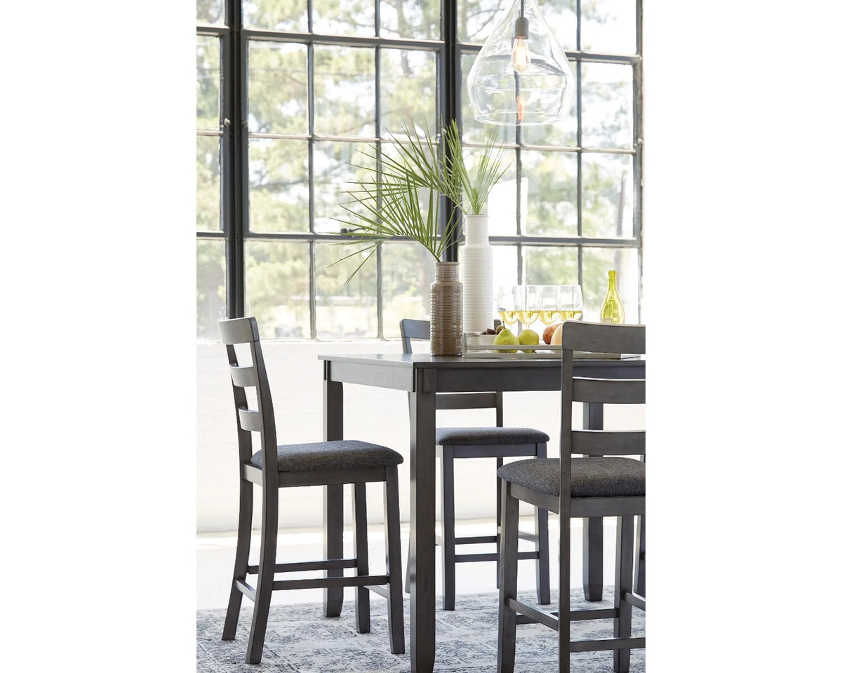 Counter Height Dining Table and Bar Stools Set of 5 Gray S606455