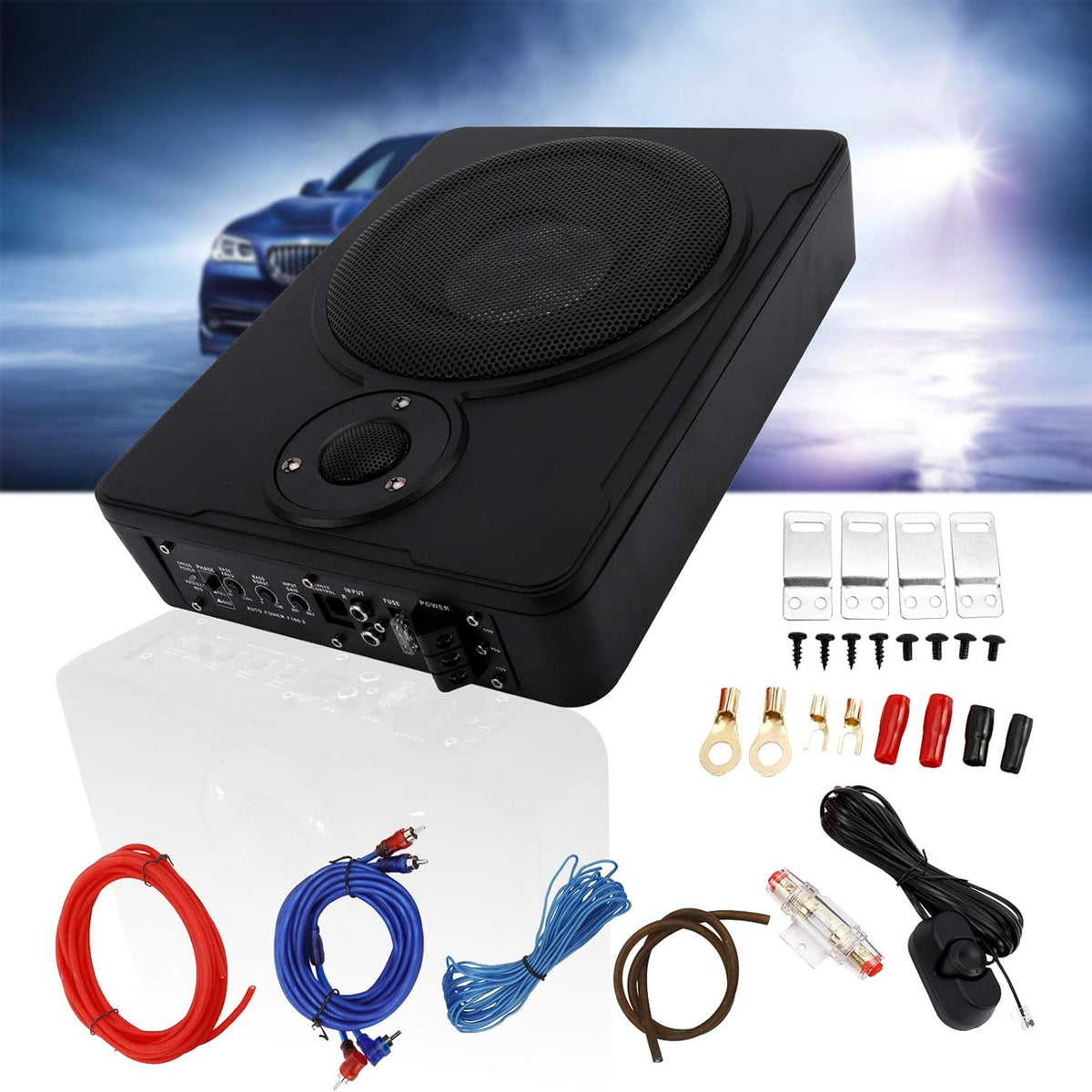 600w Car/Truck Audio Slim Under-Seat Powered Subwoofer I310122