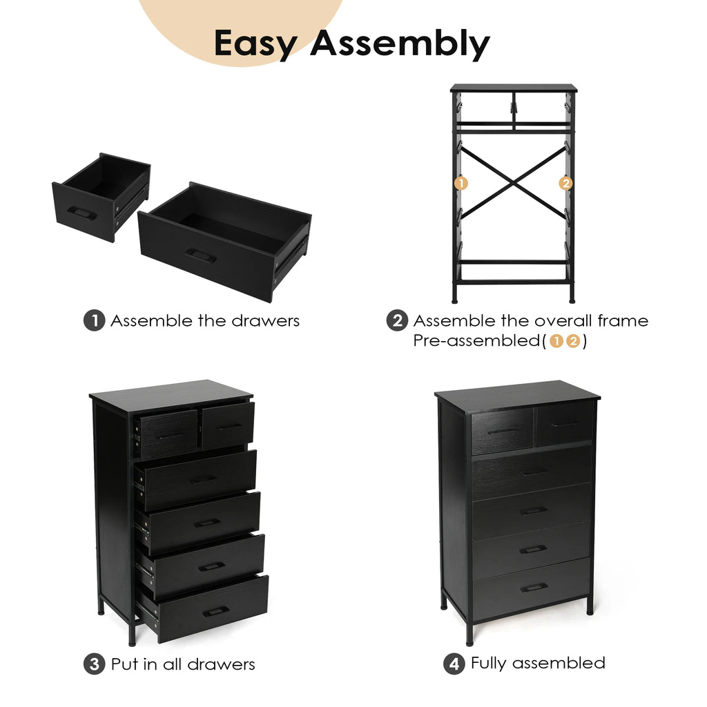 White 6 Drawer Wood Dresser Q599732