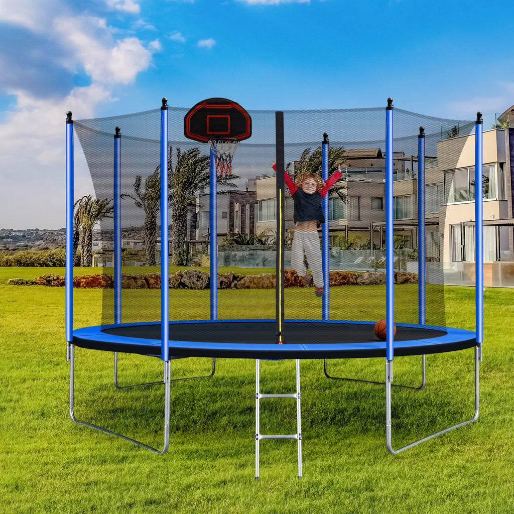 10FT Trampoline with Basketball Hoop Q4079
