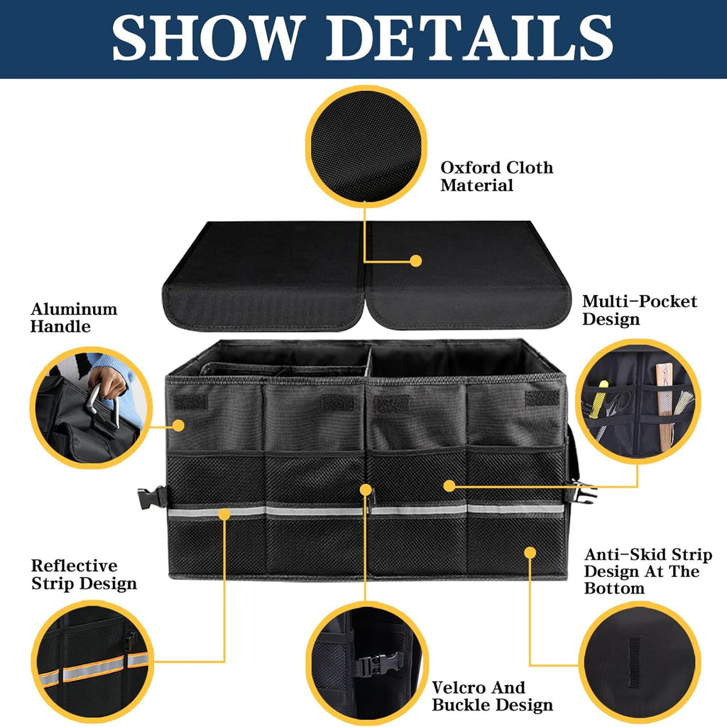 Black Pack of 2 Collapsible Car Trunk Organizer I717275