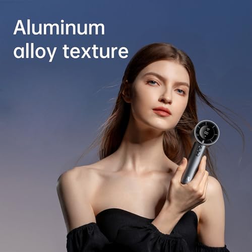 Portable Handheld Fan with LED Display, Metal Shell, 5000mAh battery, Dark Gray G86012