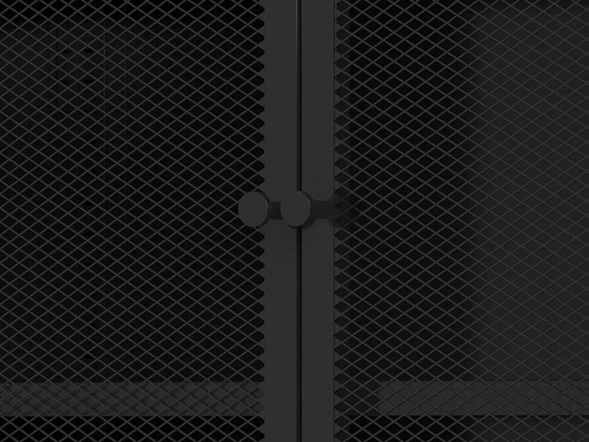 47.2" Height Black Metal Storage Cabinet with 2 Mesh Doors & Adjustable Shelves N53504
