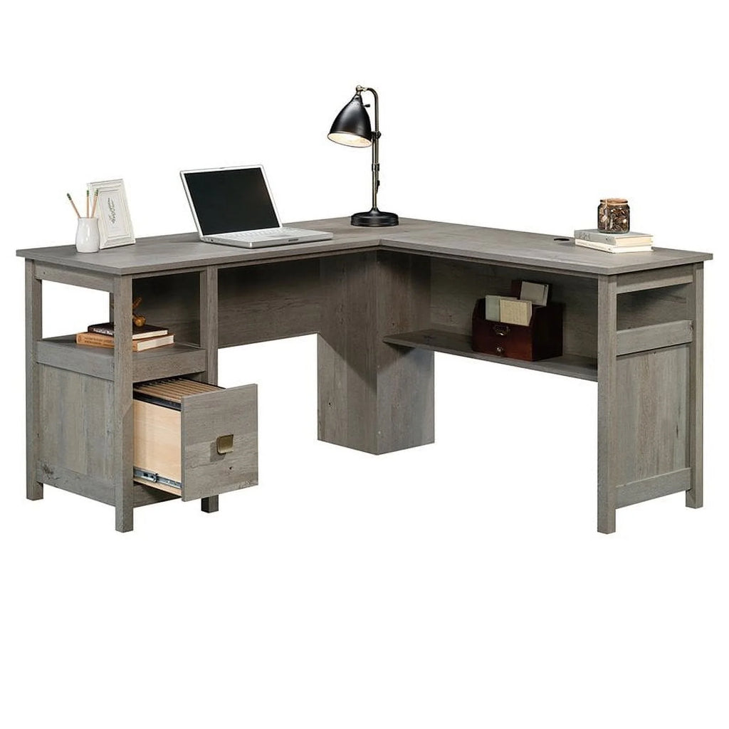 L-shaped Farmhouse Engineered Wood Writing Desk L761