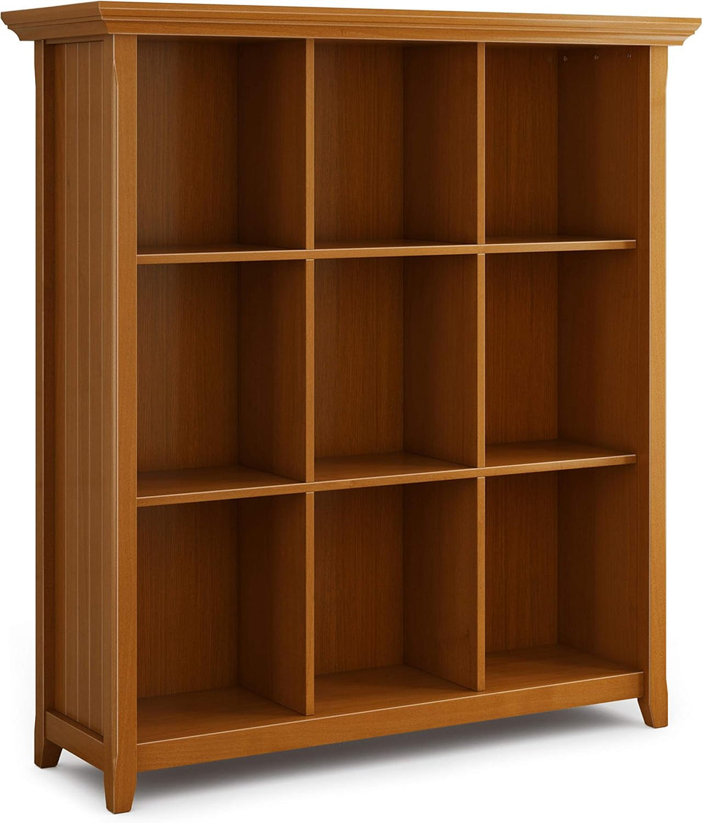 Rustic 9 Cube Bookcase and Storage Unit in Brunette Brown with 9 Shelves Y835194