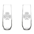 Set of 2 Stemless Glass Champagne Flutes 8.5 oz W9311