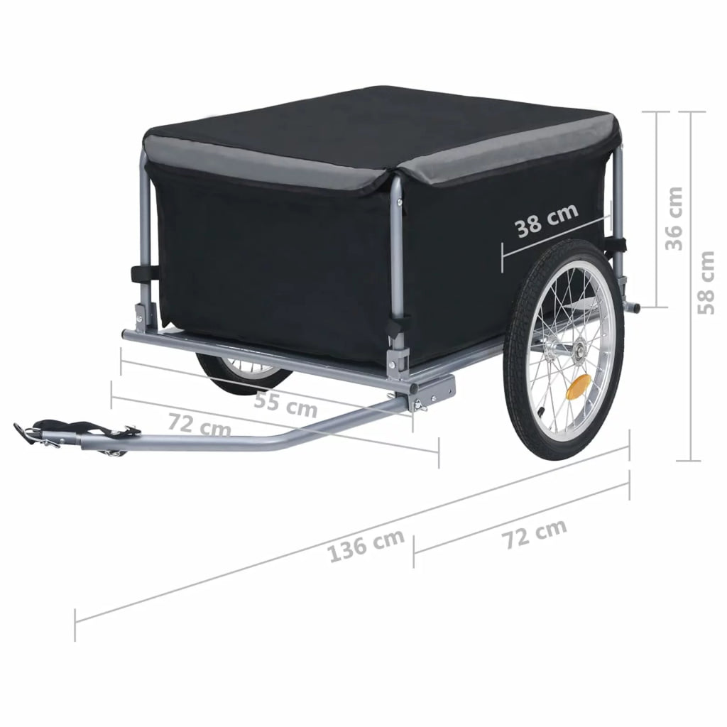 Bike Cargo Trailer Black and Gray S757778