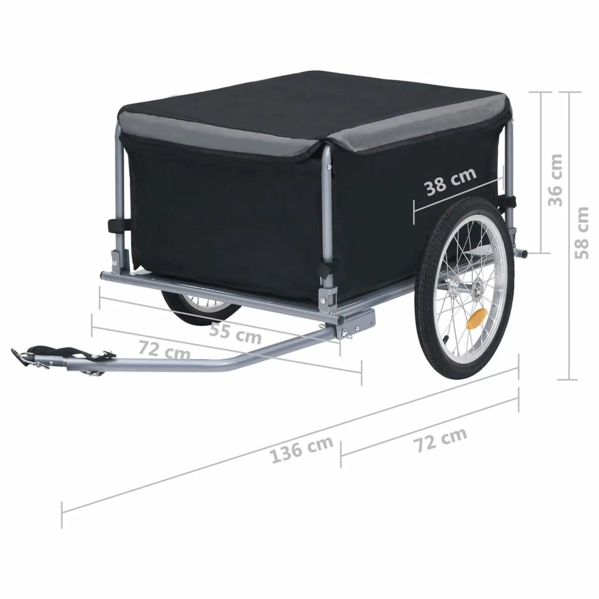 Bike Cargo Trailer Black and Gray S757778