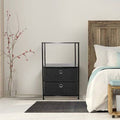 Black 2 Drawer Nightstand H2003