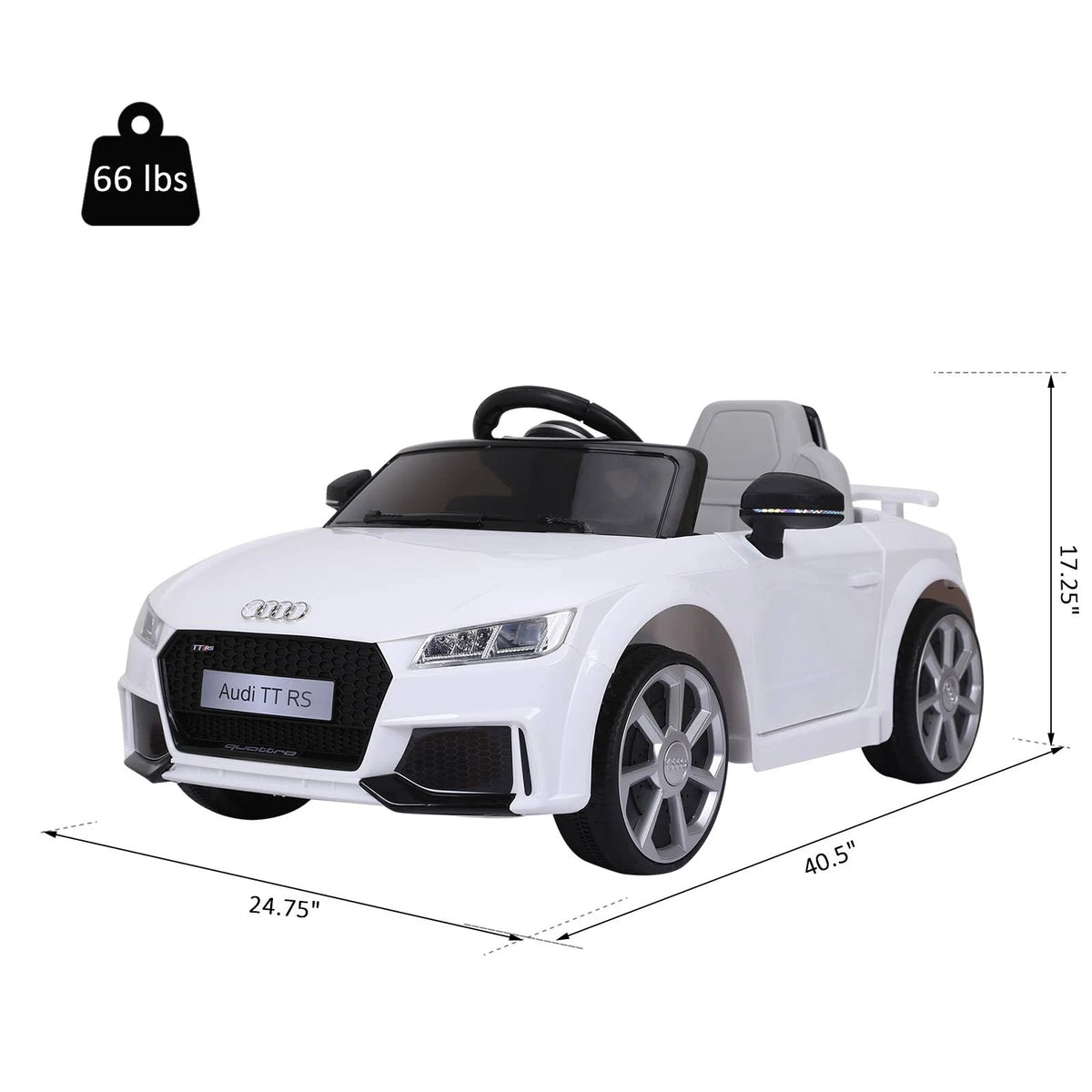 6V Kids Electric Ride on Toy Car with Remote Control - White D72814