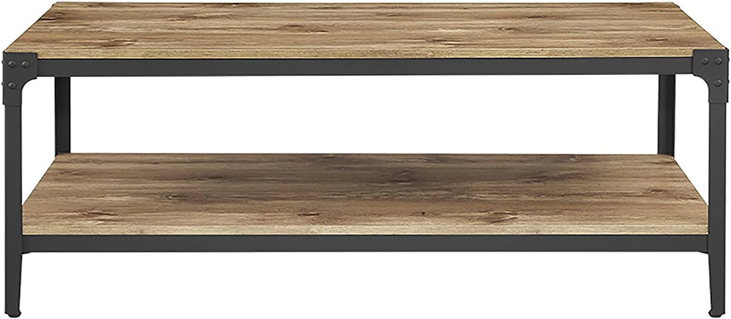 Barnwood Angle Iron and Wood Coffee Table 46 Inch I946876