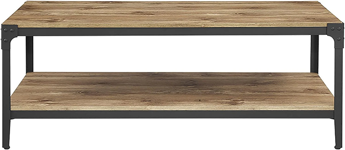 Barnwood Angle Iron and Wood Coffee Table 46 Inch I946876