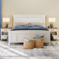 White Set of 2 Wooden Nightstand with 2 Drawers B92869