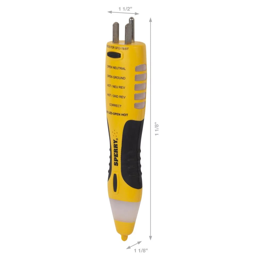 2-in-1 Non-Contact Voltage Detector GFCI Outlet Circuit Analyzer M856