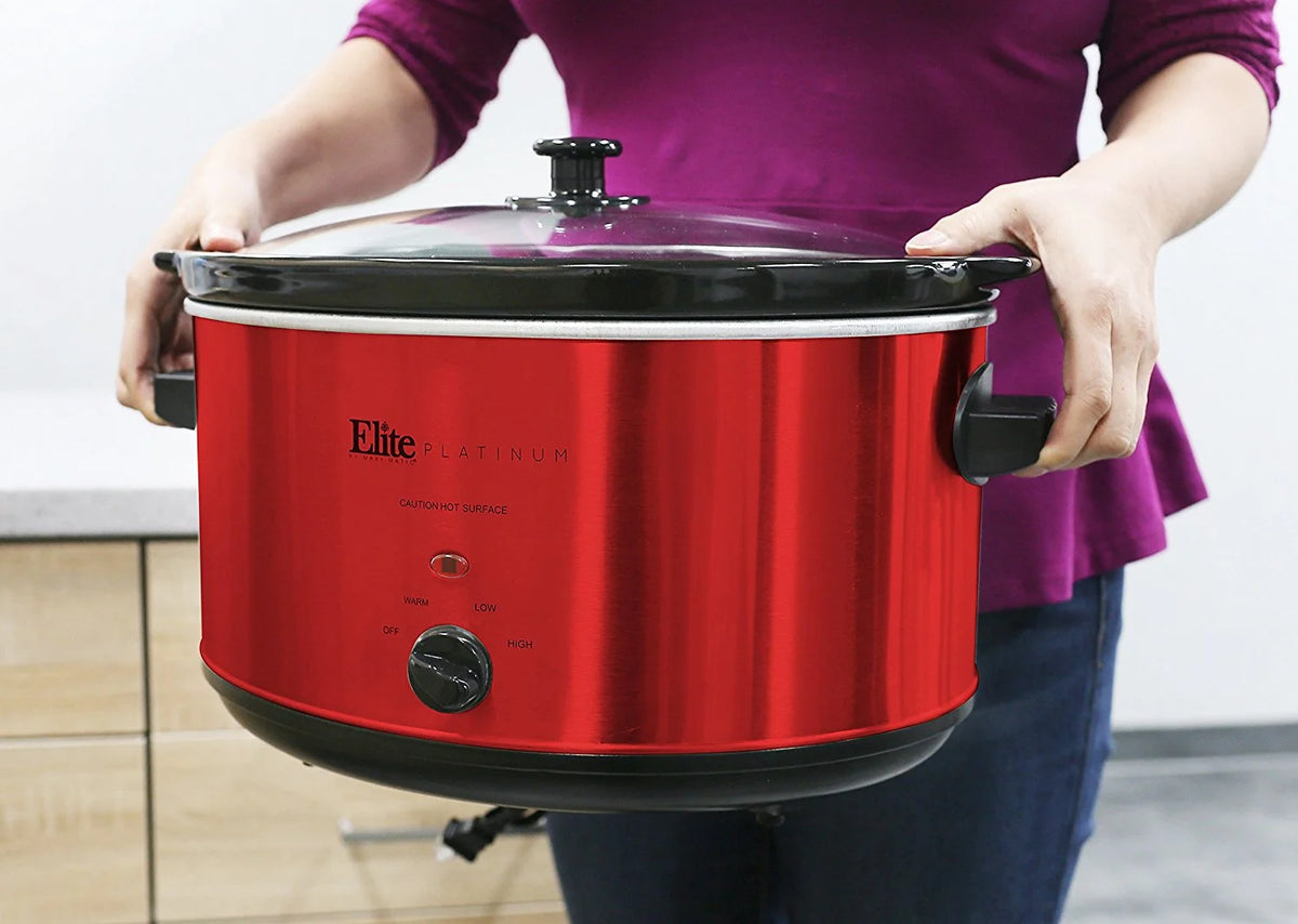 Red Stainless Steel 8.5 qt Slow Cooker V2494