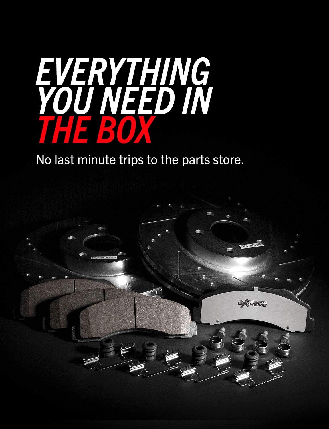 Front and Rear Carbon Fiber Brake Pads with Drilled & Slotted Brake Rotors Kit Z80433