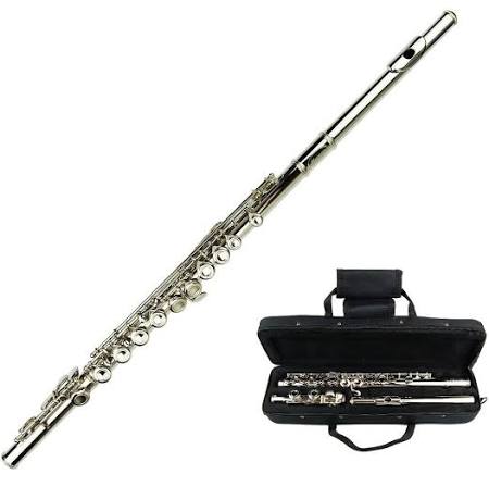 Silver Flute with Carrying Case, Tuner, Music Stand C6750