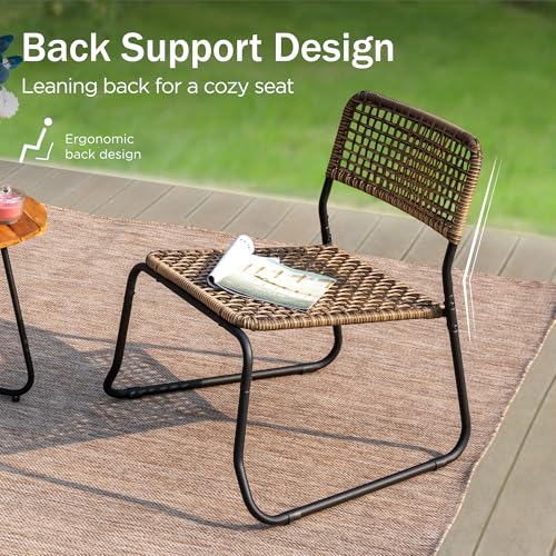3 Pieces Outdoor Wicker Bistro Set H80274