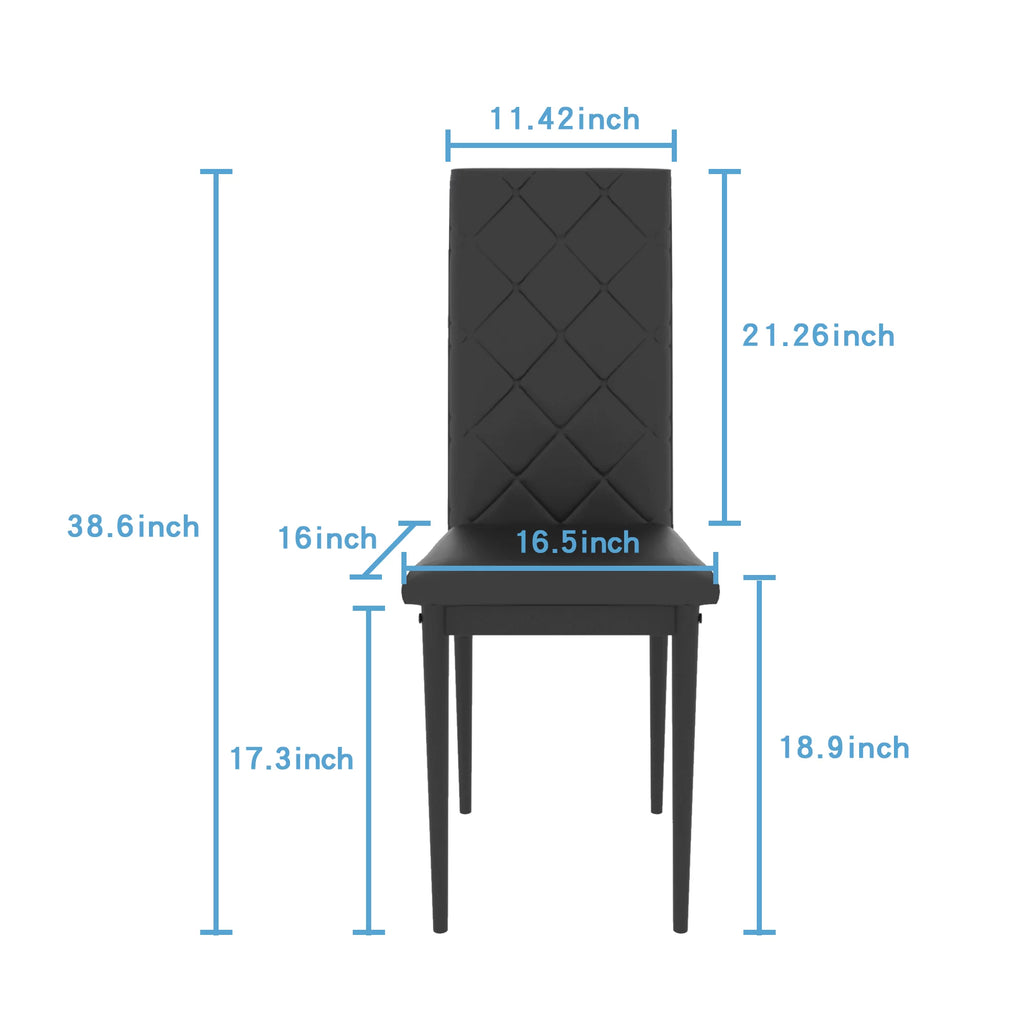 Black 5 Piece Dining Table Set for 4 P486606