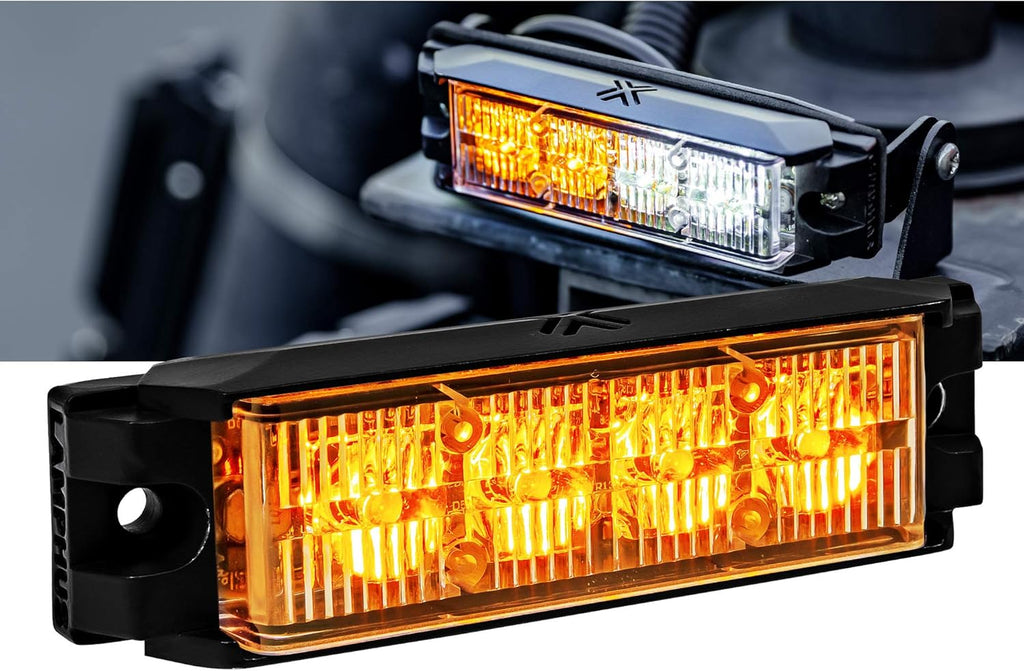 4pc 4" 4W White LED Flashing Strobe Light Head Surface-Mount Emergency Light T39923