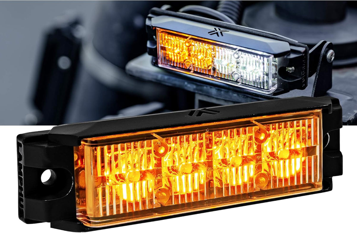 4pc 4" 4W White LED Flashing Strobe Light Head Surface-Mount Emergency Light T39923