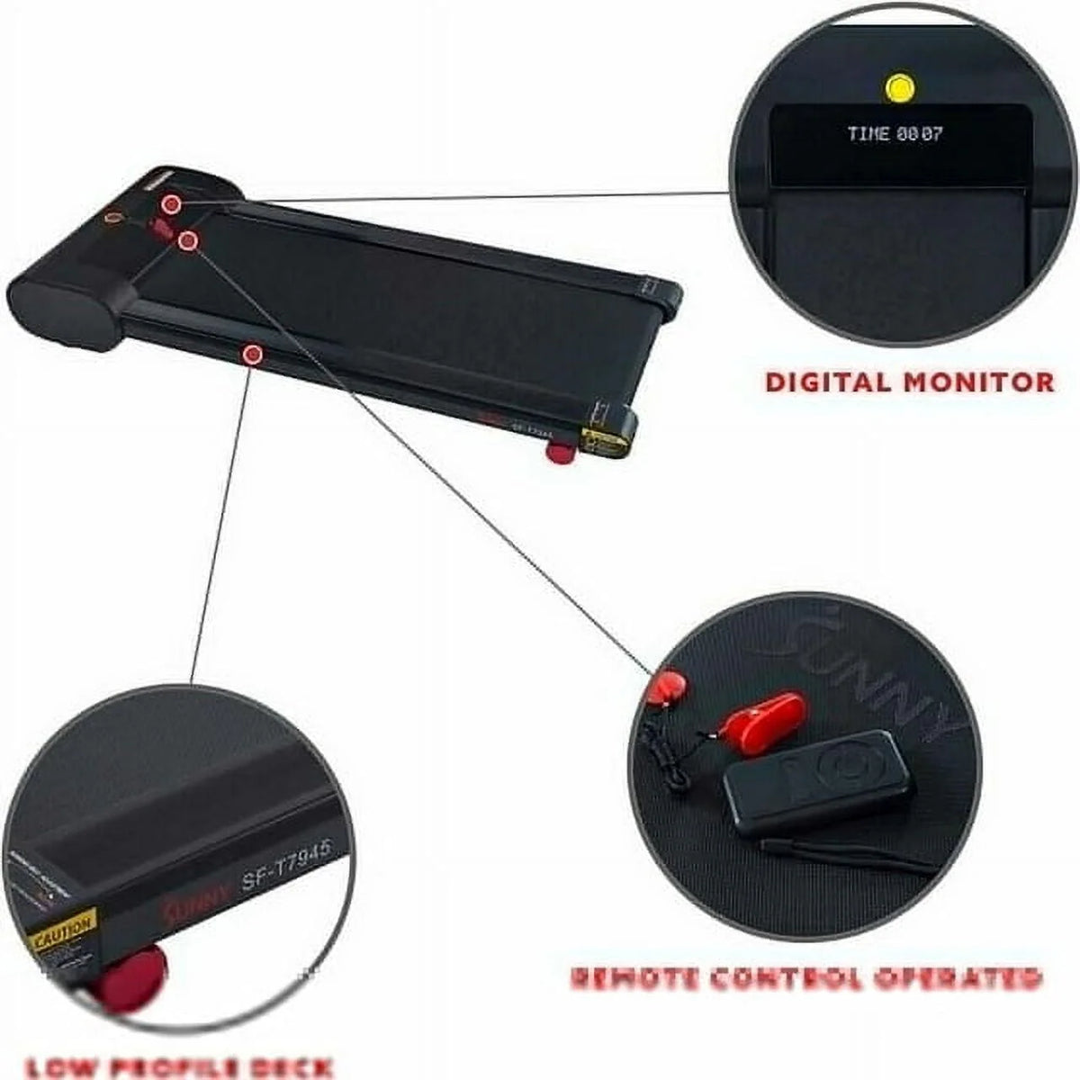 Electric Walking Pad Treadmill Black R8850