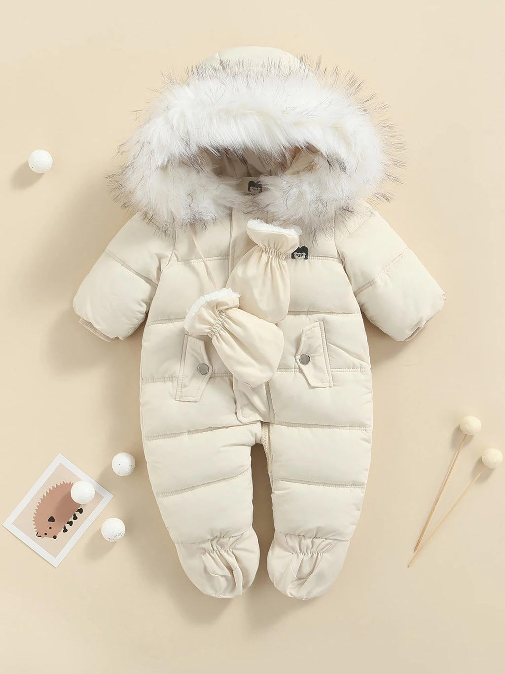 Infant Baby Snowsuit Hooded Puffer Jacket Z524