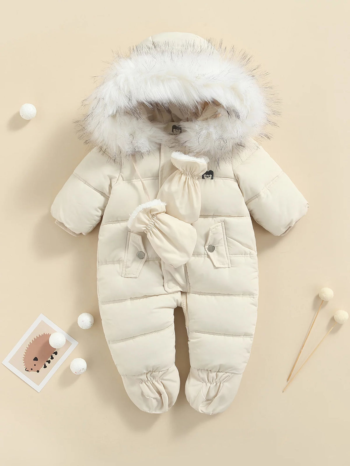 Infant Baby Snowsuit Hooded Puffer Jacket Z524