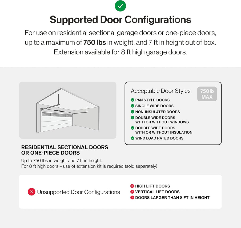 Garage Door Opener with Belt Drive and two Remotes D717