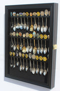 Lockable Glass Door Oak Finish Tea Spoon Display Case Y618332