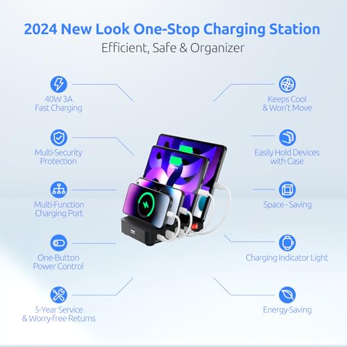 Black 4-Port Charging Station O909374