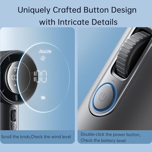 Portable Handheld Fan with LED Display, Metal Shell, 5000mAh battery, Dark Gray G86012
