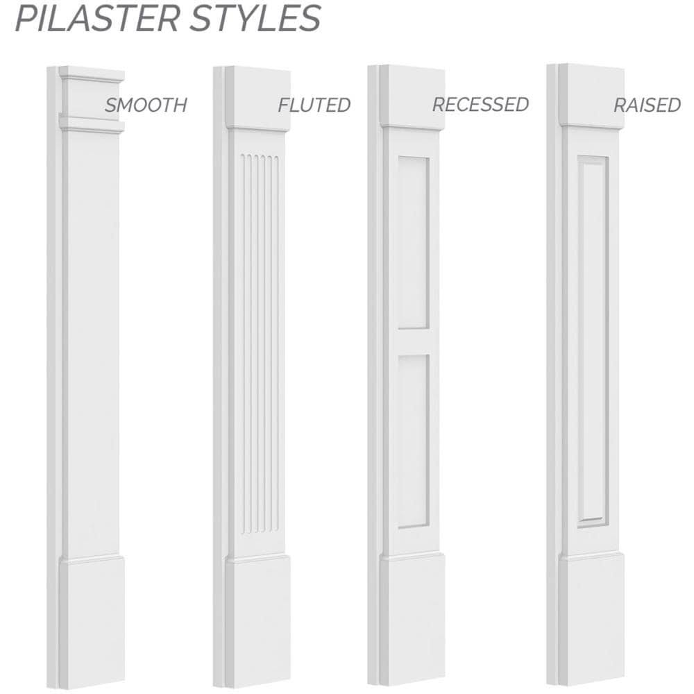 Flat Panel PVC Pilaster with Standard Capital and Base (Pair) L558912