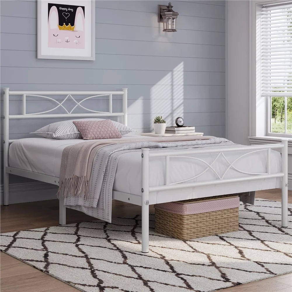 King Metal Bed Frame with Headboard and Footboard P28458