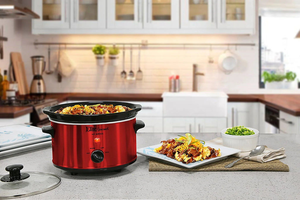 Red Stainless Steel 8.5 qt Slow Cooker V2494