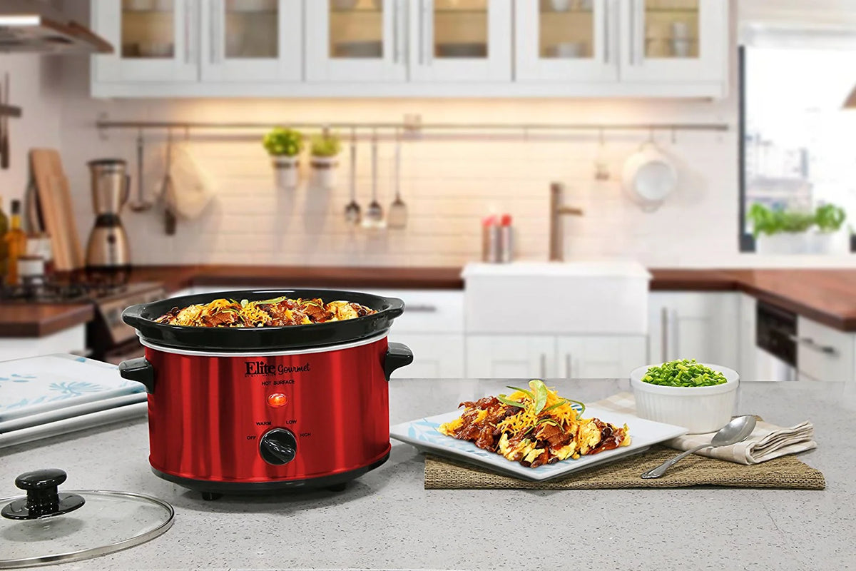 Red Stainless Steel 8.5 qt Slow Cooker V2494