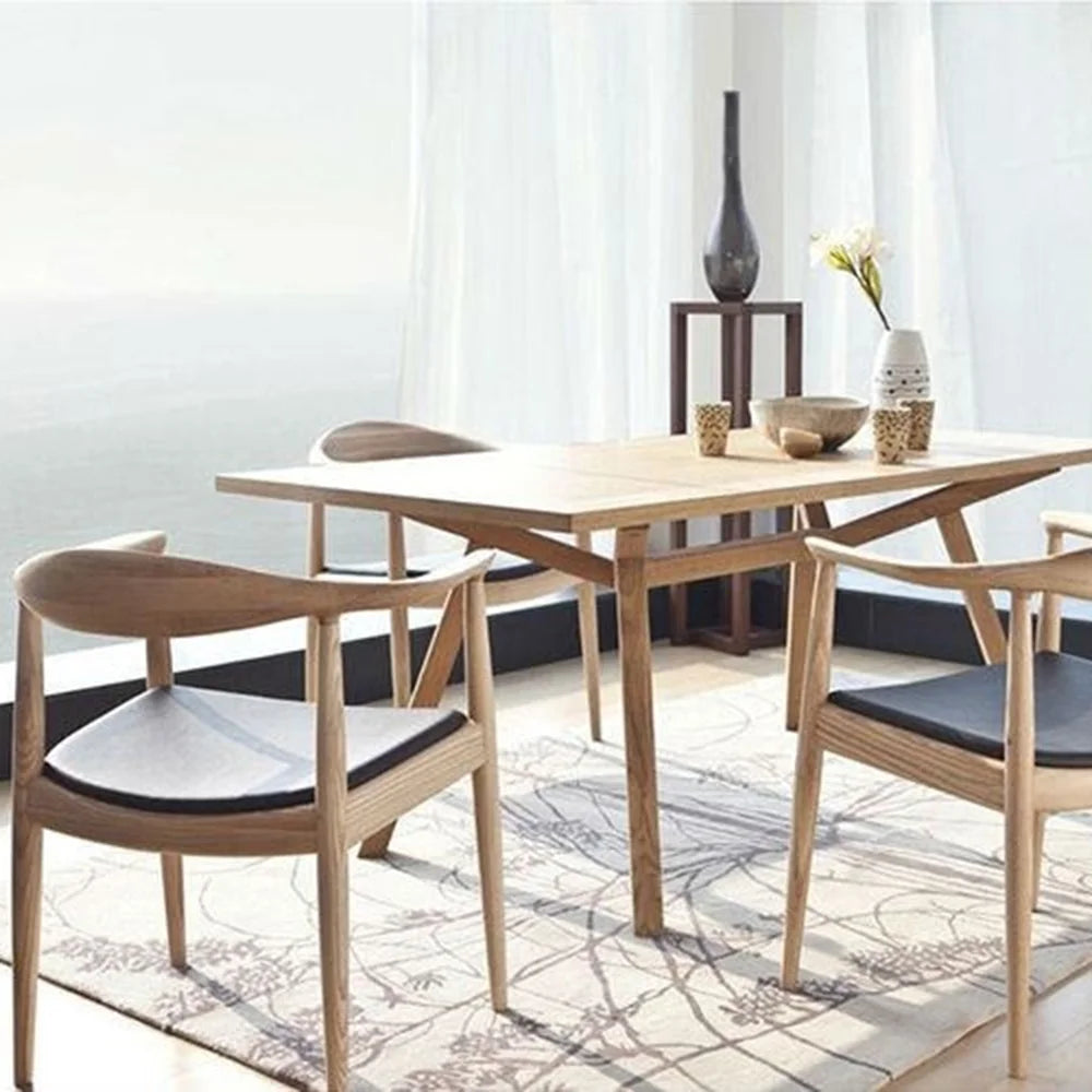 Solid Wood Farmhouse Dining Chair with PU Leather Cushion Seat T61280