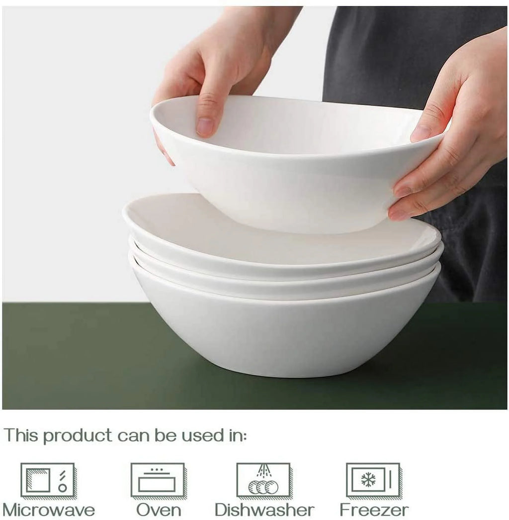 White 36 Ounce Porcelain Serving Bowls, Set of 4 Q41224
