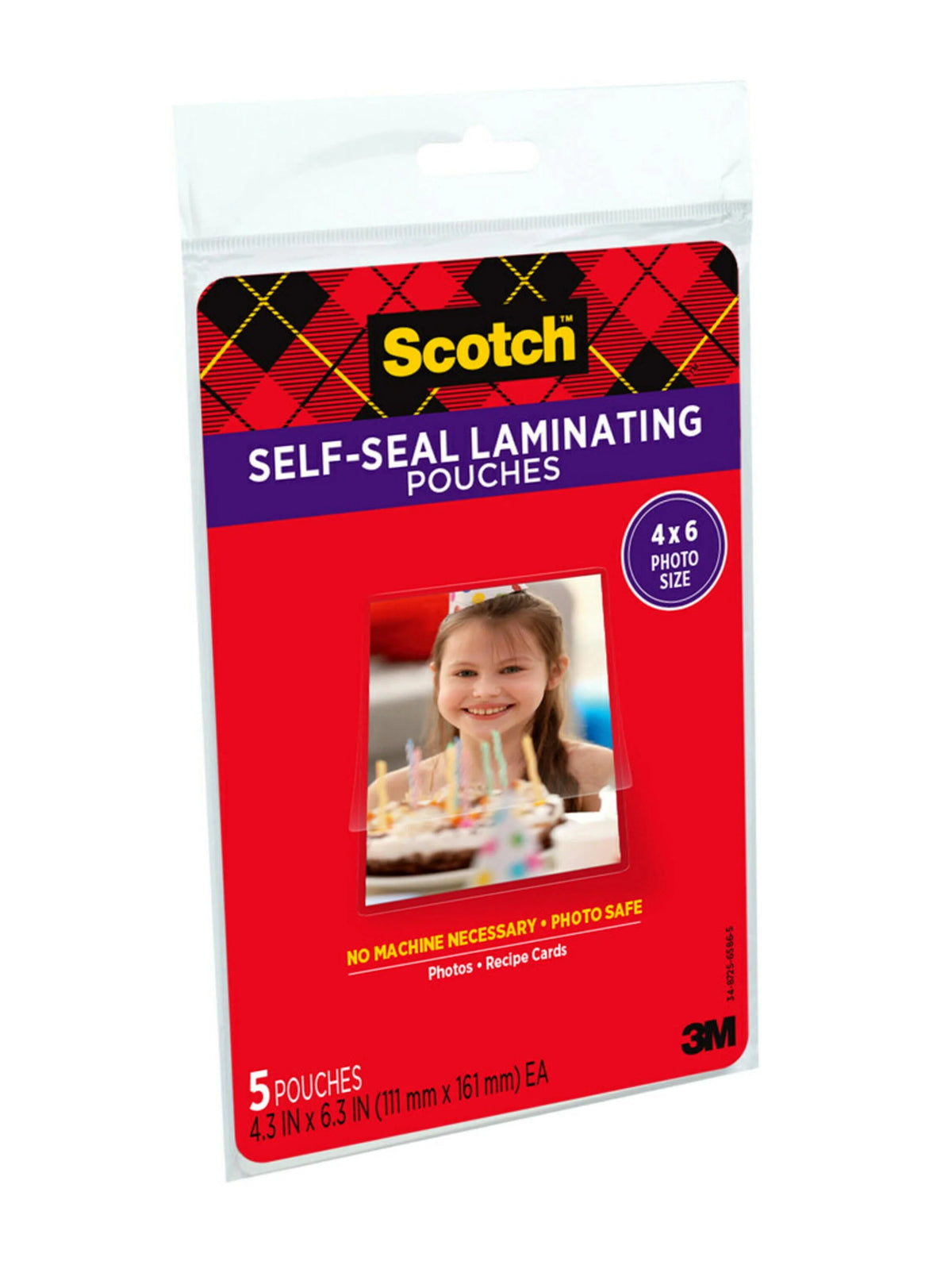 Self-Sealing Laminating Pouches 4.3 in x 6.3 in Gloss Finish 5 Pouches D254504