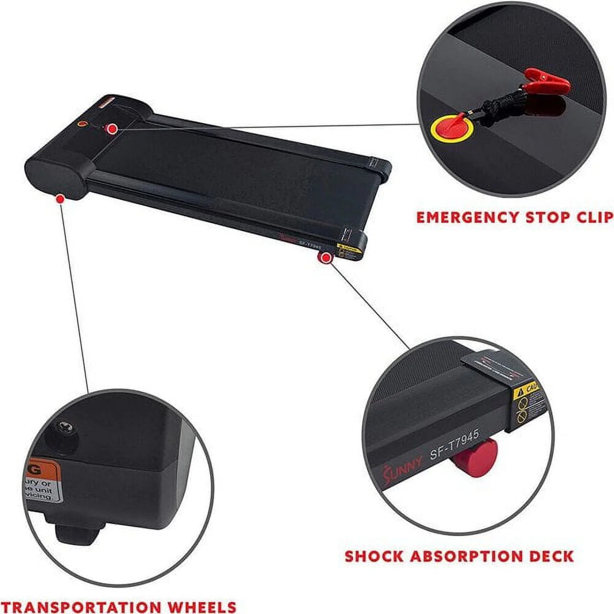 Electric Walking Pad Treadmill Black R8850