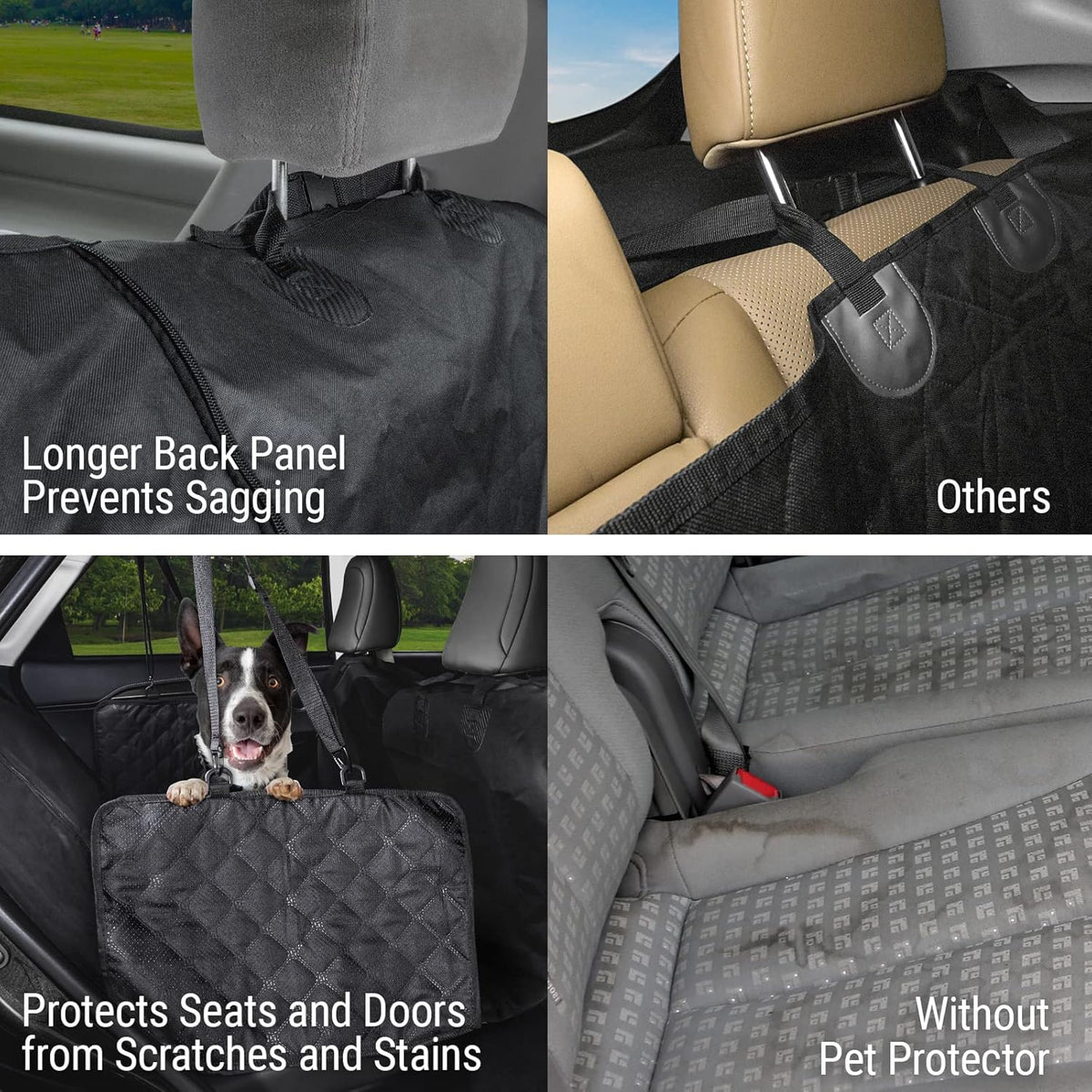 Heavy Duty Dog Hammock Bench Seat Cover with See-Thru Mesh Window, Waterproof, Pack of 2 Y4118