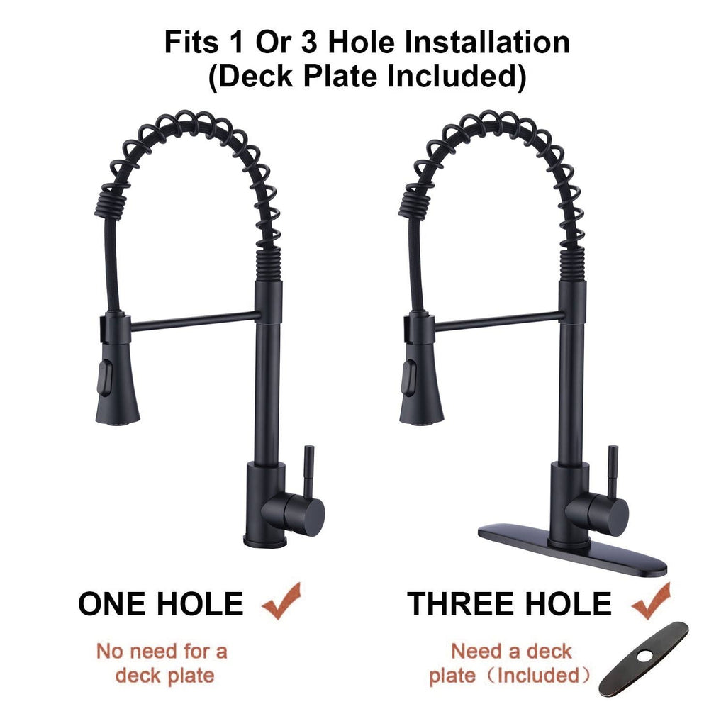 Black Kitchen Sink Faucet with Deck Plate I399910