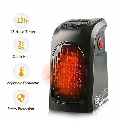 400W Programmable Plugin Heater with Remote, Black U442