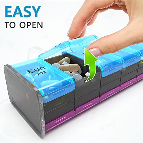7 Day Pill Organizer with AM PM Compartments P72361